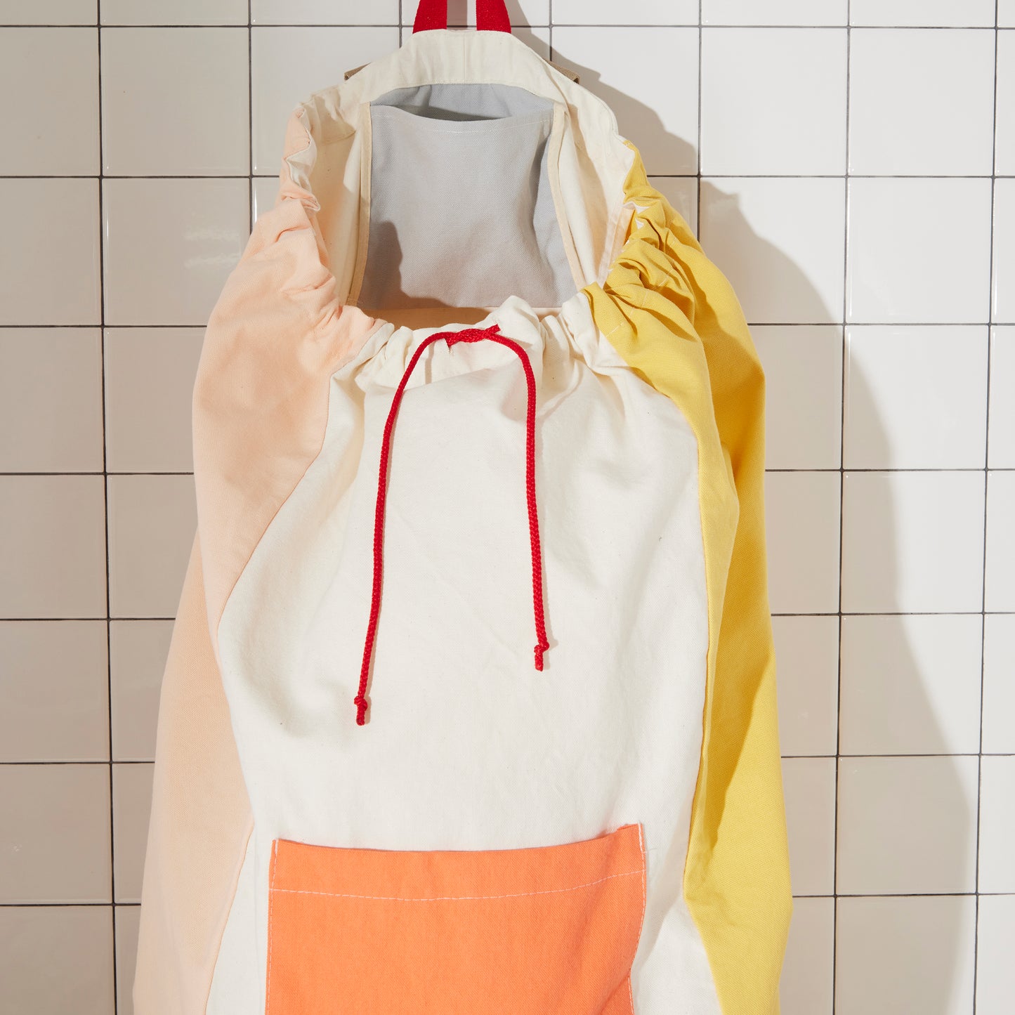 Re:Canvas Laundry Bag Clay detail view of opened bag