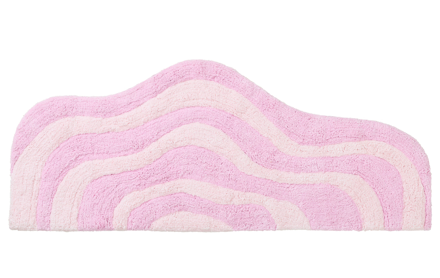 two toned pink wavy-patterned bath mat on a white background