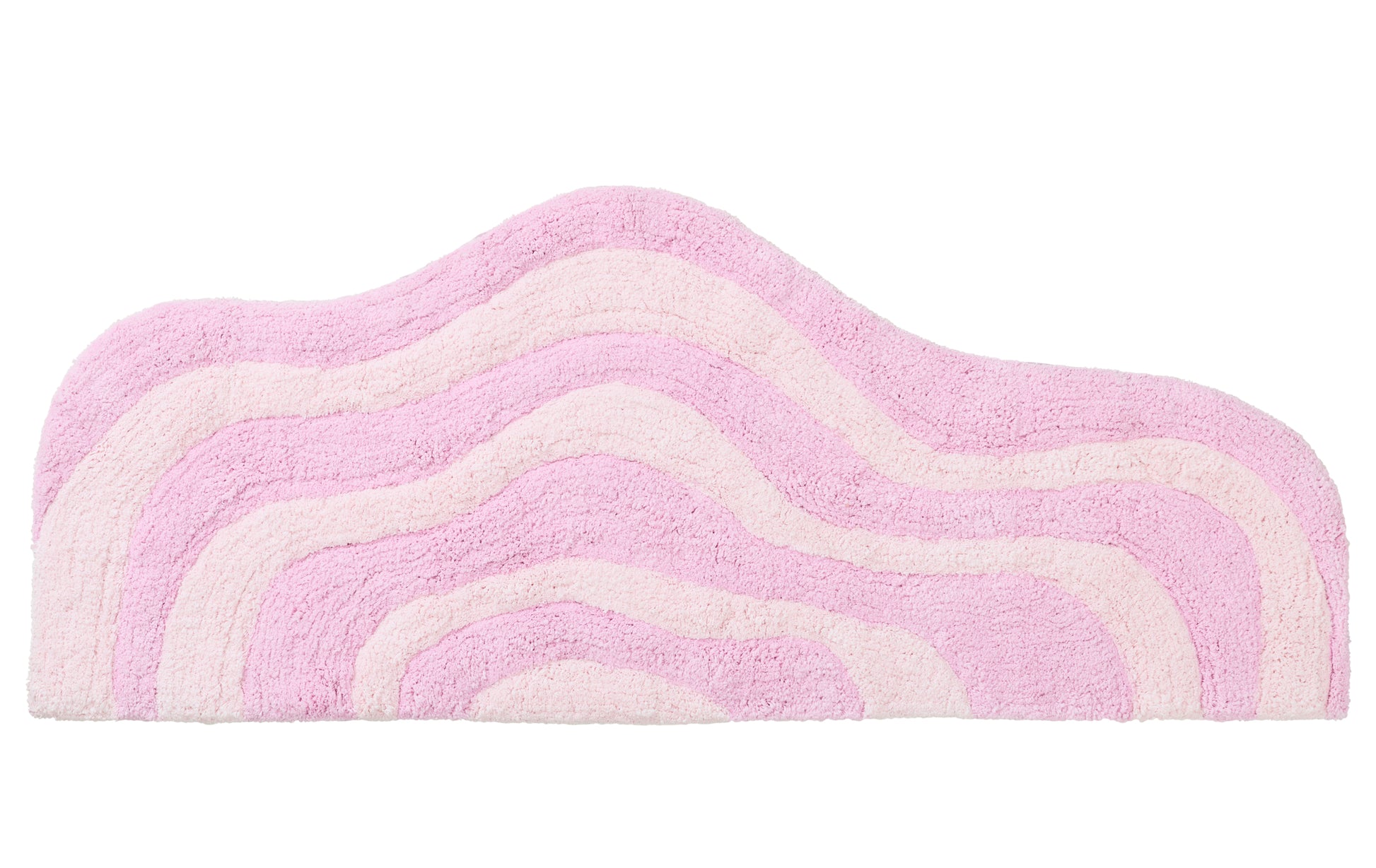 two toned pink wavy-patterned bath mat on a white background