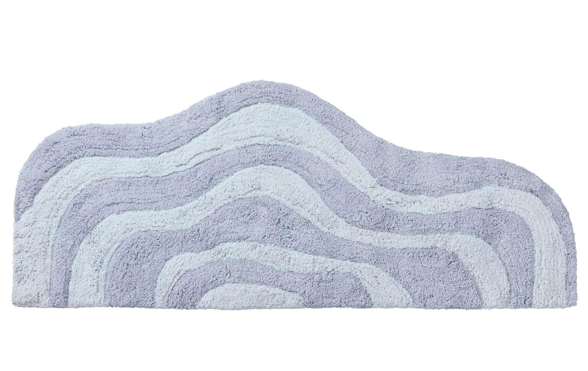 Light blue wavy bath mat on a white background
