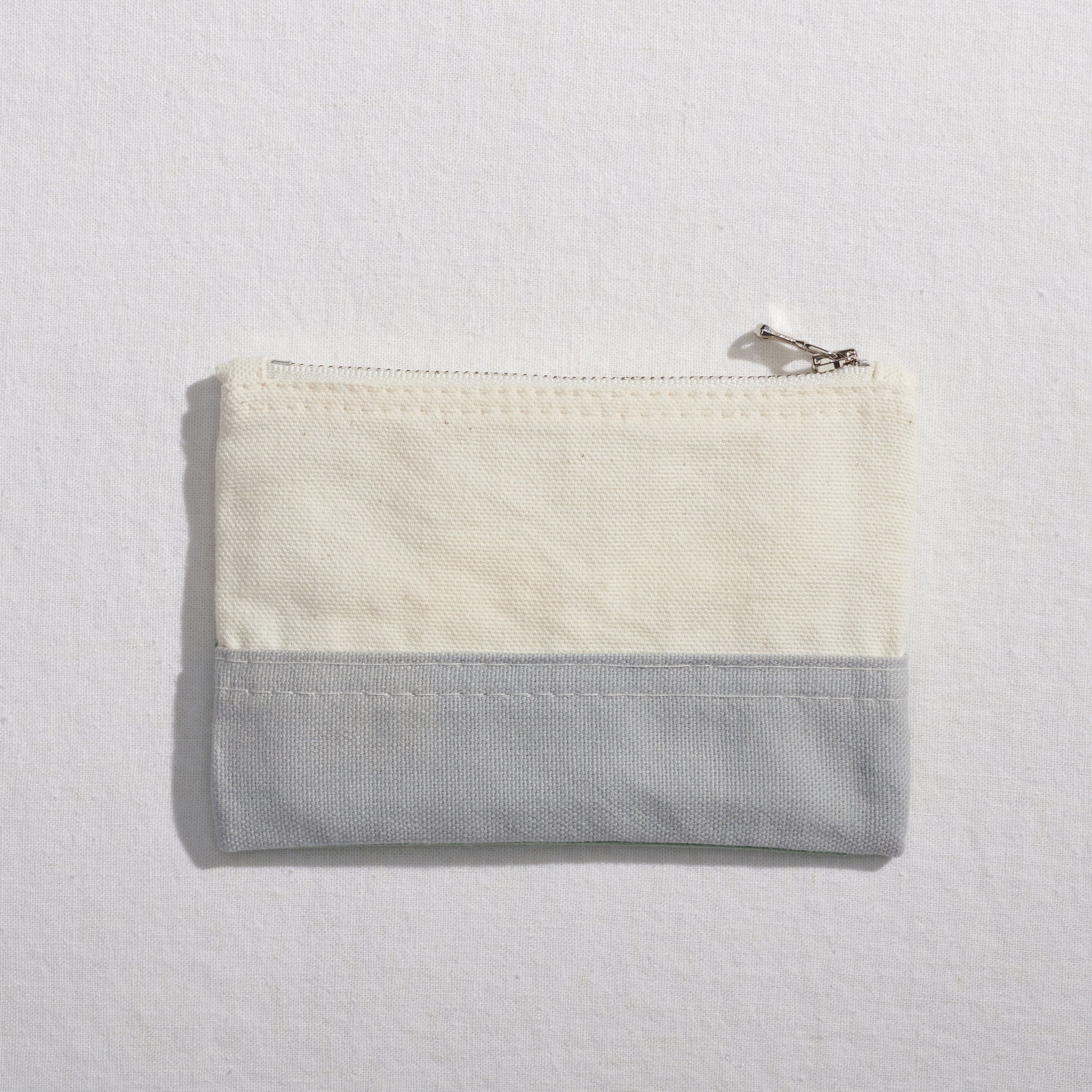 Re:Canvas "Threes" Pouch in Driftwood front view of small pouch