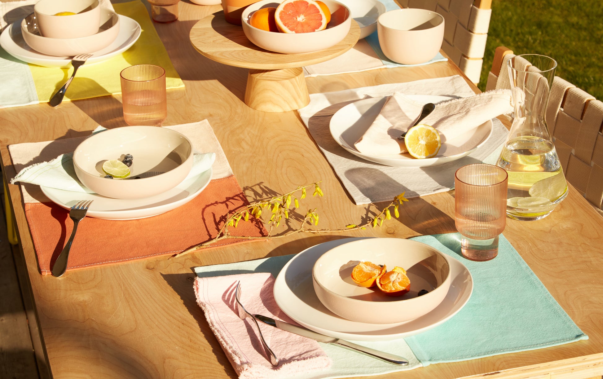 Napkins in Sky in table setting
