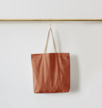 Re:Canvas Tote Clay front view hanging on rod