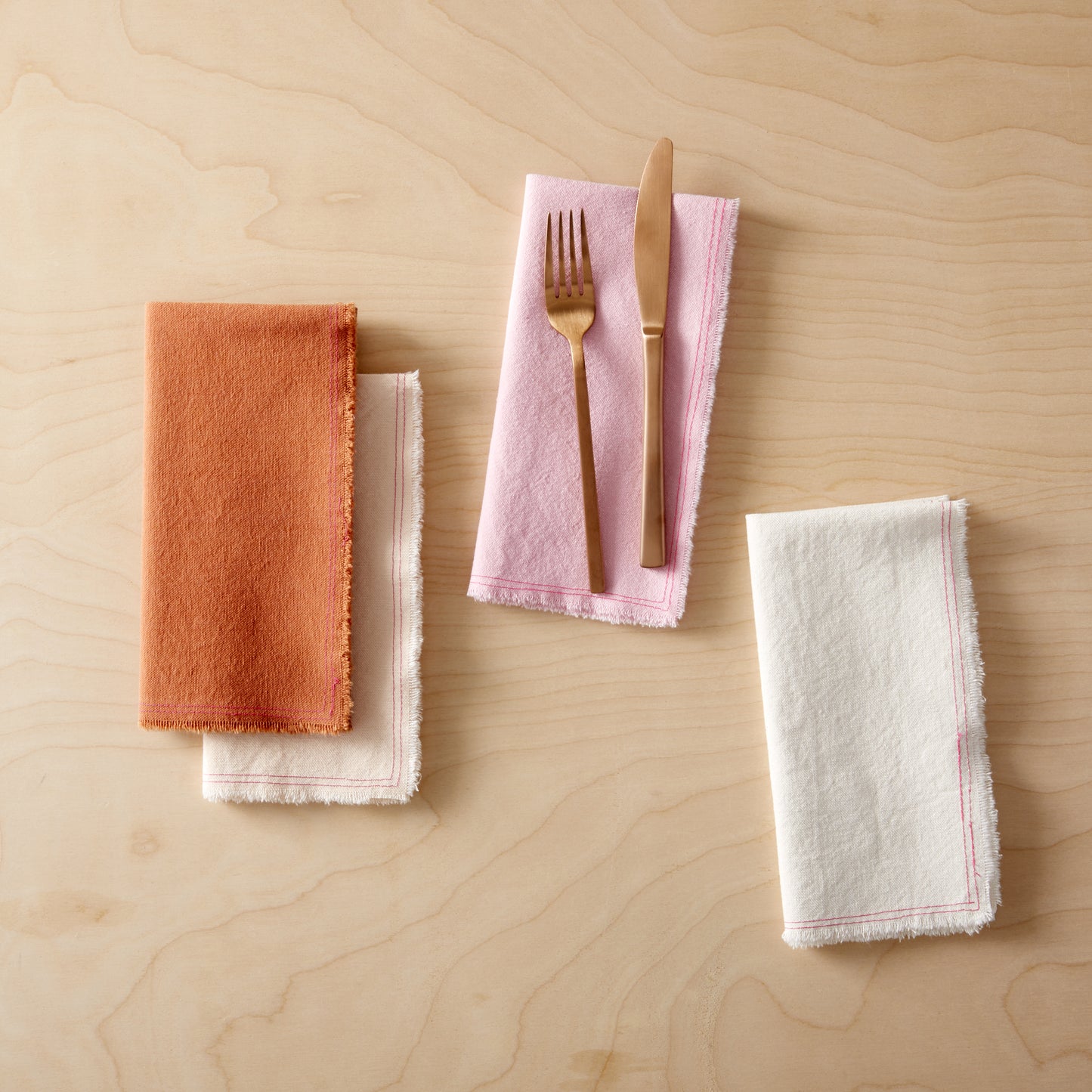 Napkins in Clay with tableware
