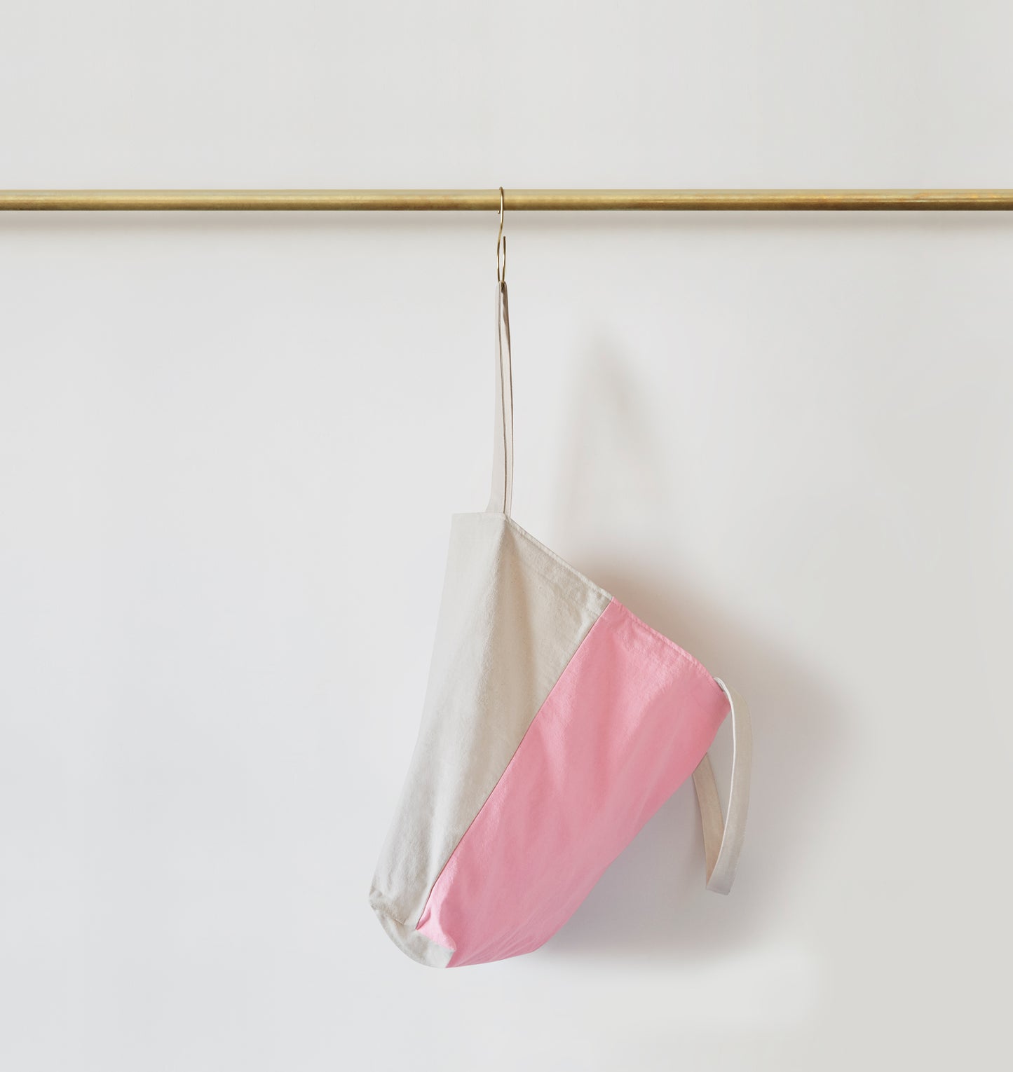Re:Canvas Tote Phlox side view hanging on rod