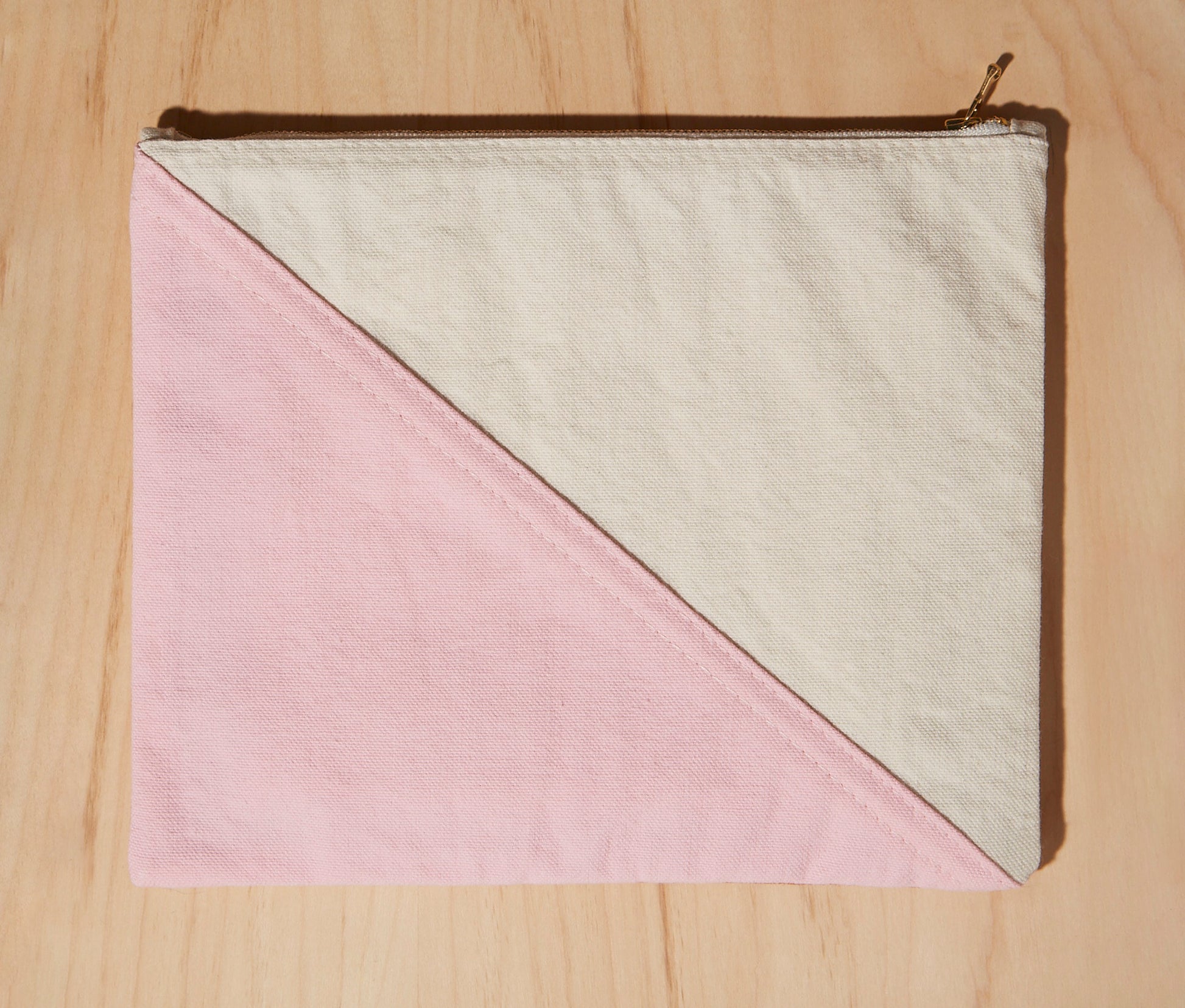 Re:Canvas "Threes" Pouch in Sunset back view of large pouch
