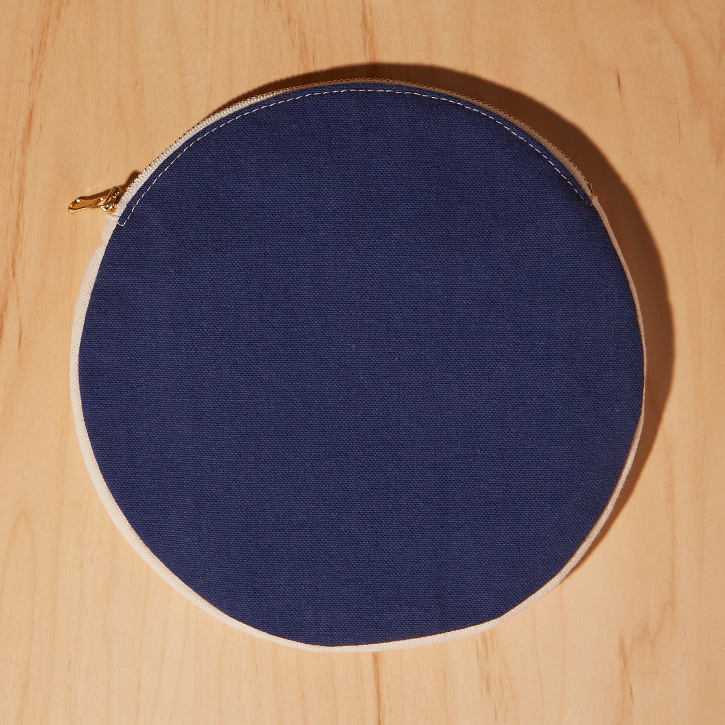 Re:Canvas "Threes" Pouch in Dusk front view of circle pouch