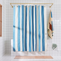 Catalina Atlantic front view of curtain hanging in a bathroom.